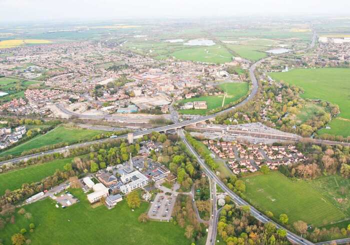 Aerial view of Huntingdon 